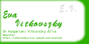 eva vitkovszky business card